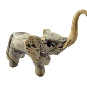 Hand Sculpted Shells Elephant Figurine Statue Home Decor